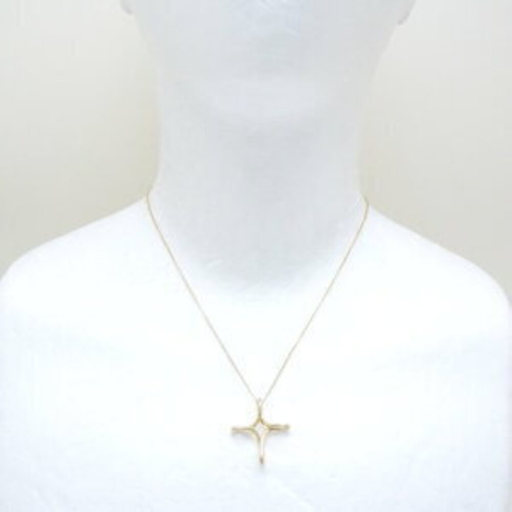 TIFFANY Infinity Cross Necklace by Elsa Peretti Yellow Gold